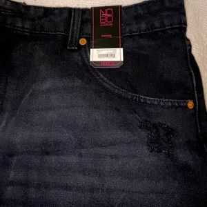 Black ripped jean shorts. Brand new with tags
